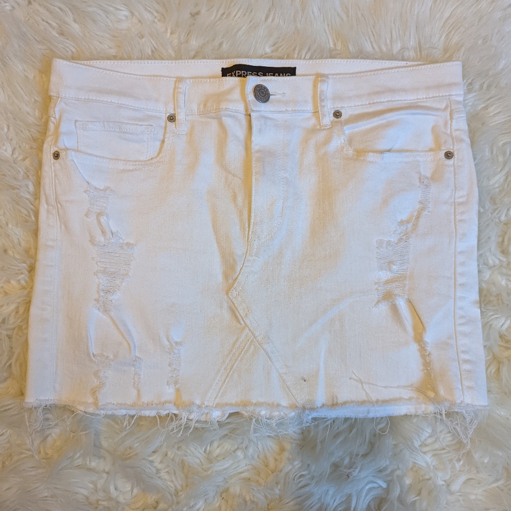 Express white denim skirt size 10